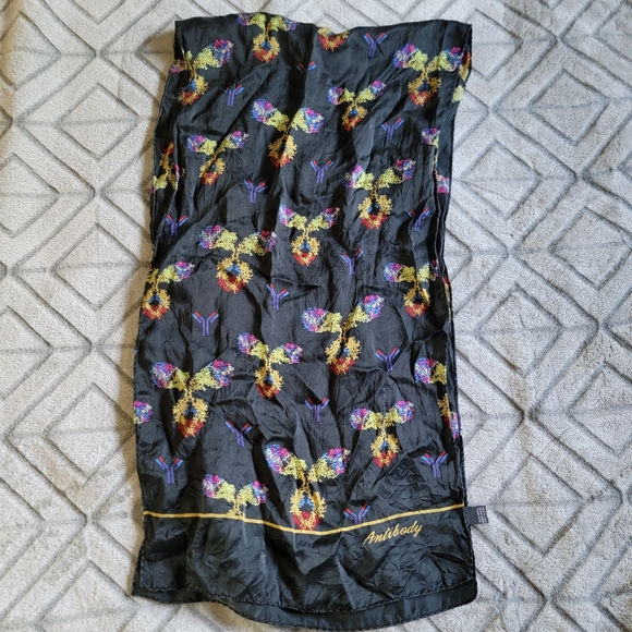 Infectious Awareables Antibody 100% Silk Scarf Black Doctor Research Gift - Picture 1 of 7